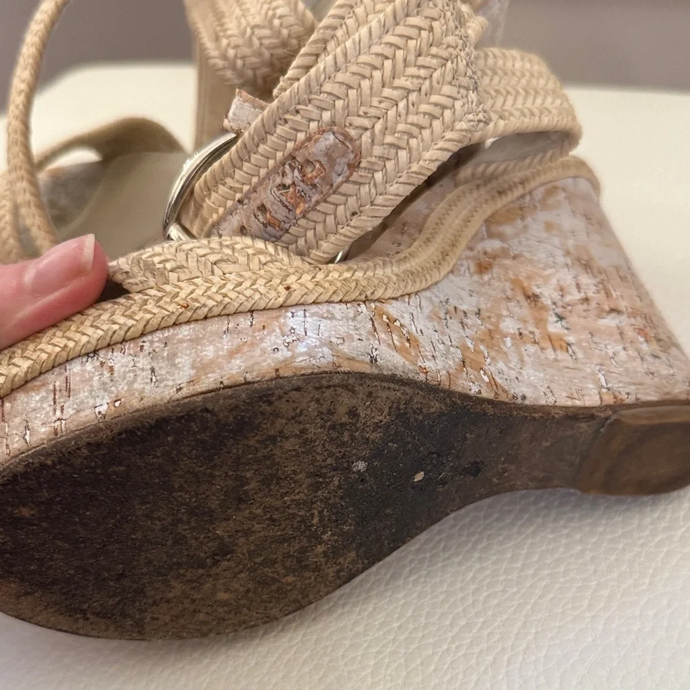 Stuart Weitzman Cream Espadrille Sandals